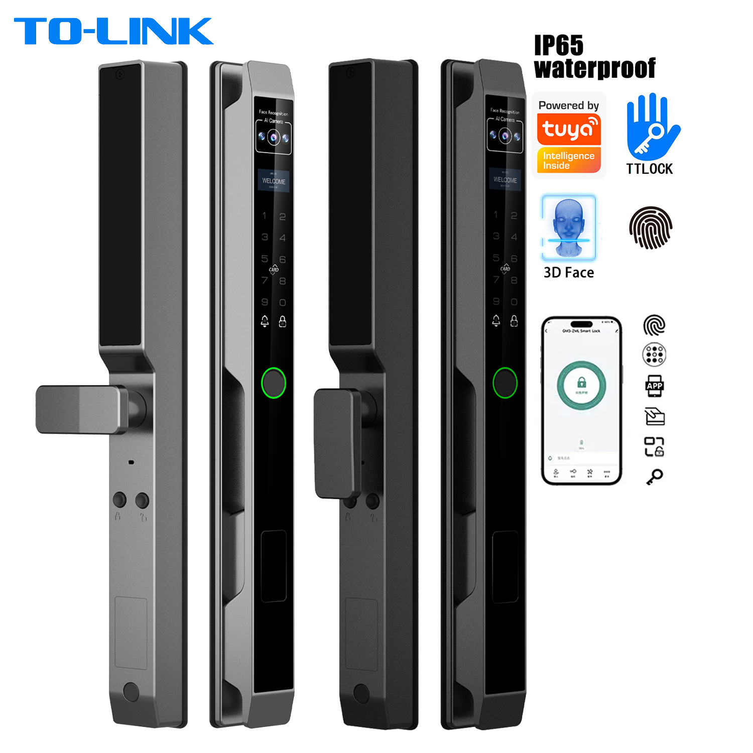 Smart Door Lock - Key Card Digital Ip65 Waterproof Tuya