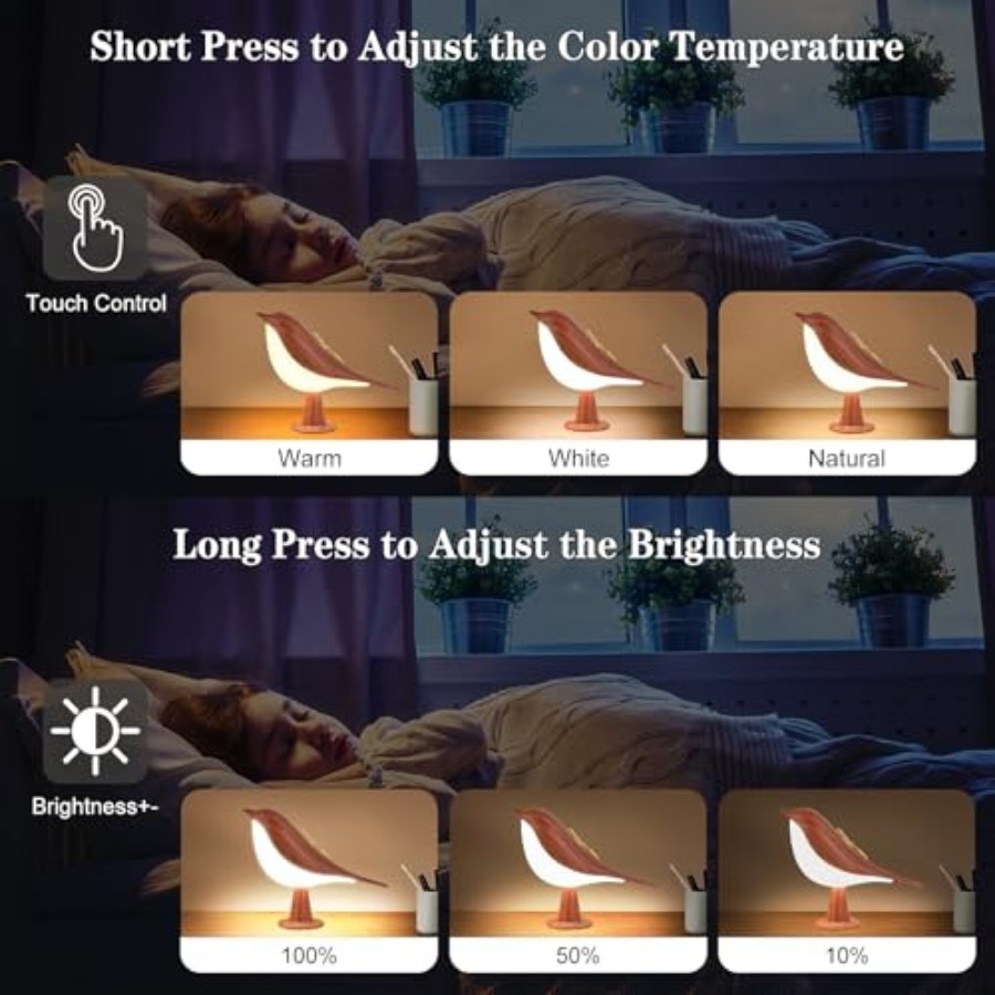 Small Table Lamp, Bird Lamp wi - مراجعة Temperature Sensor وسعره