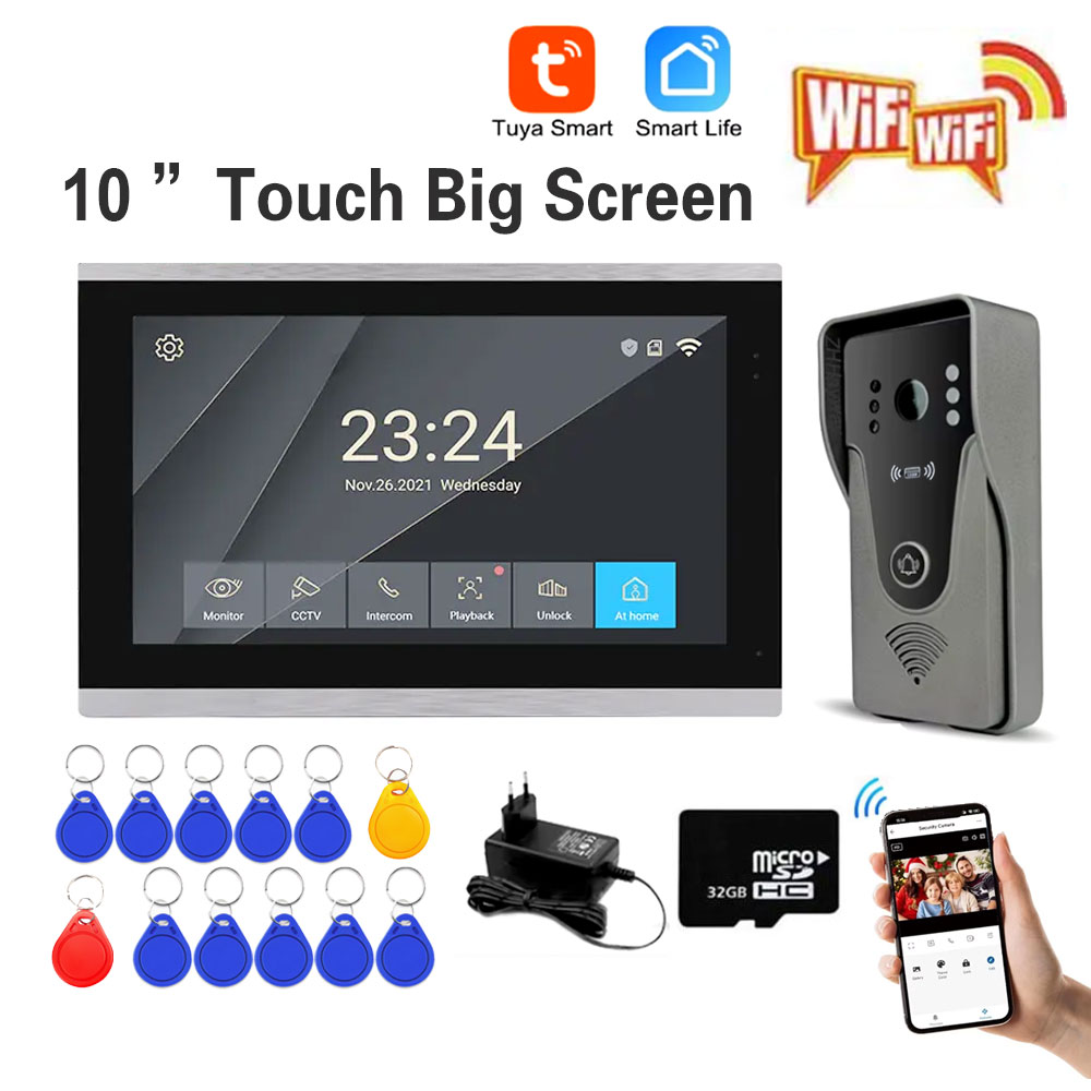 Tuya 1080P 10 Inch Color Touch - مراجعة Smart Home Video Doorbell App وسعره