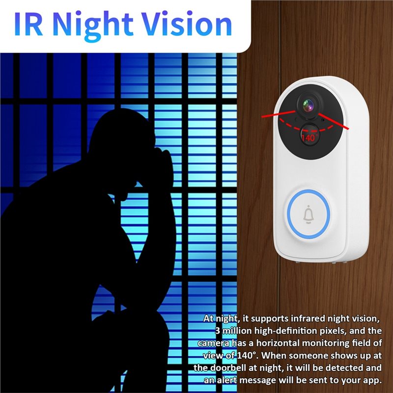 【CYBER MONDAY】Wifi IP 3MP Icse - مراجعة Smart Home Video Doorbell App وسعره