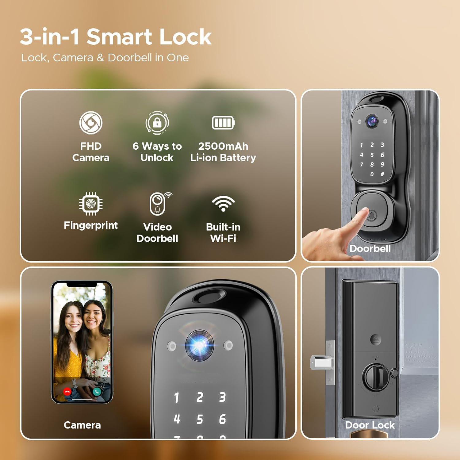 Tuya Wifi Smart Door Lock ‎Cam - مراجعة Smart Door Lock وسعره