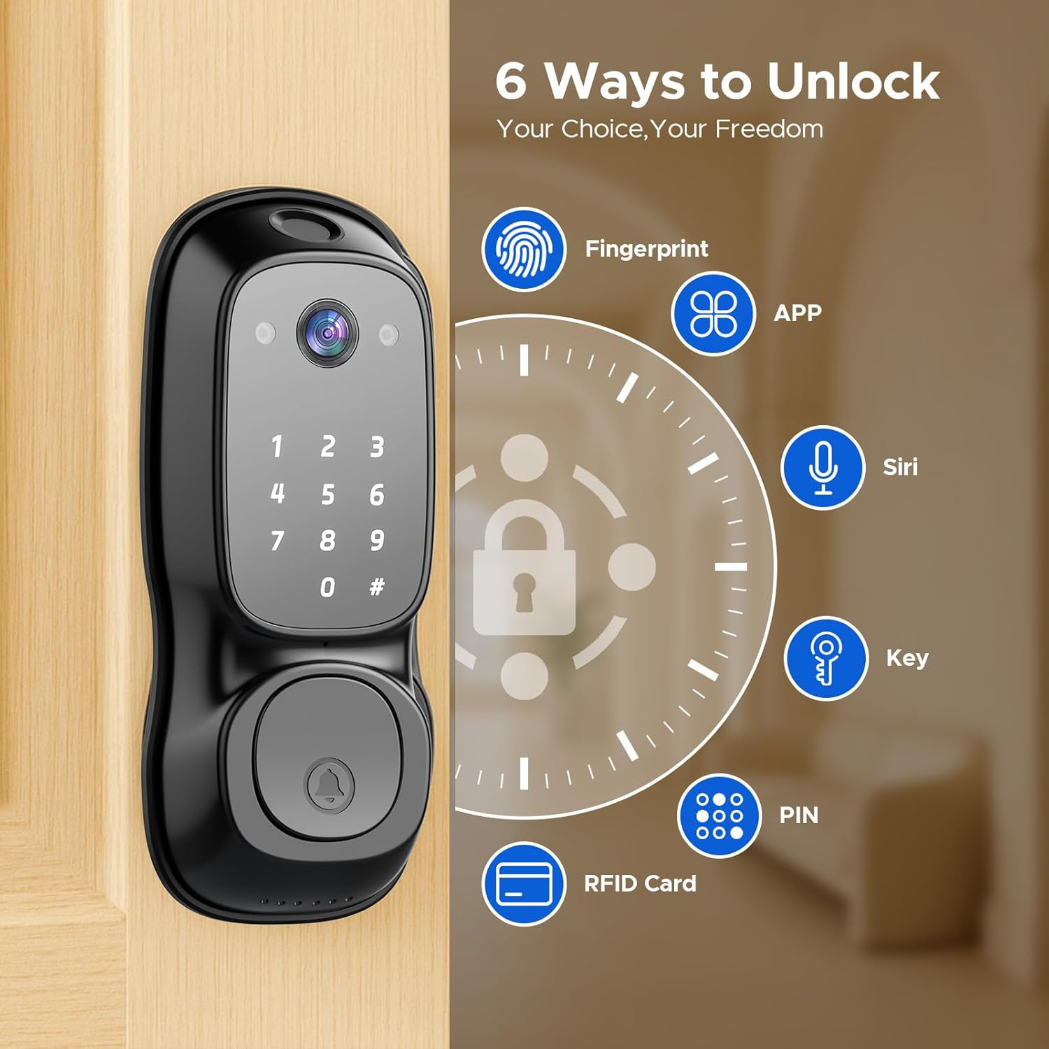 Tuya Wifi Smart Door Lock ‎Cam - مراجعة Smart Door Lock وسعره