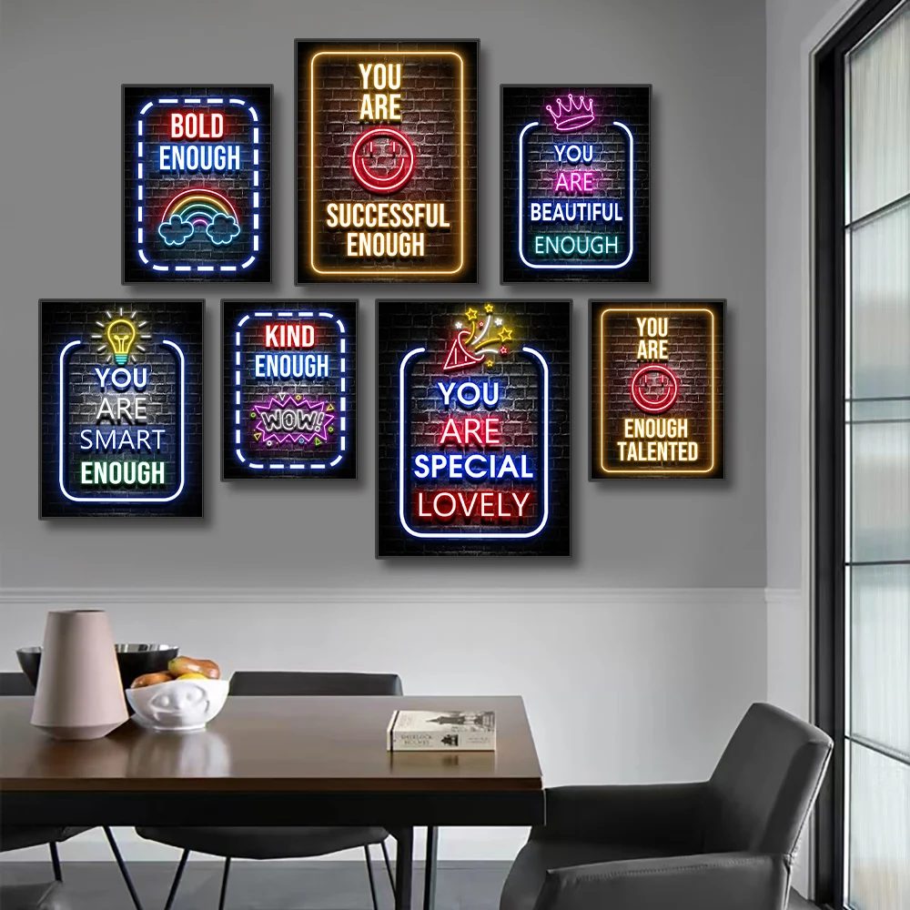 Neon Motivation Quotes Posters - مراجعة Smart Home Quotes وسعره