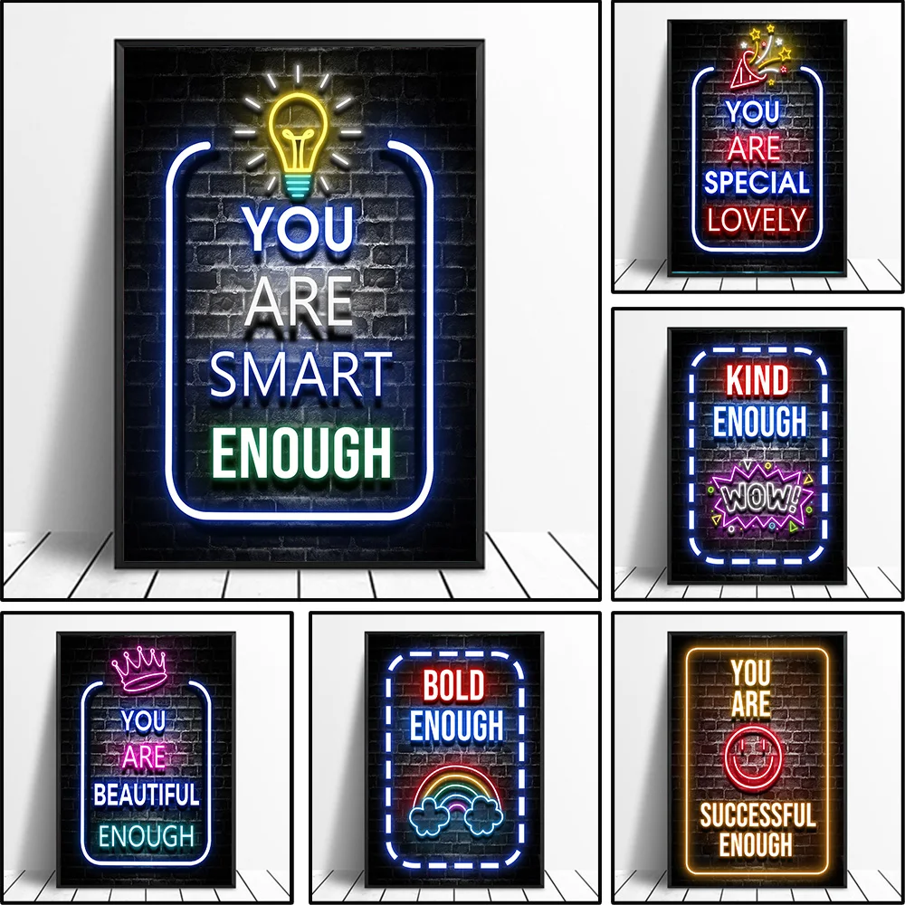 Neon Motivation Quotes Posters - مراجعة Smart Home Quotes وسعره