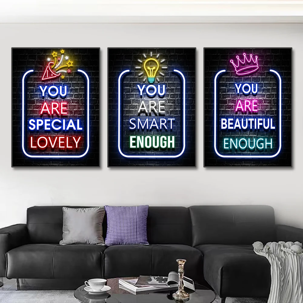 Neon Motivation Quotes Posters - مراجعة Smart Home Quotes وسعره