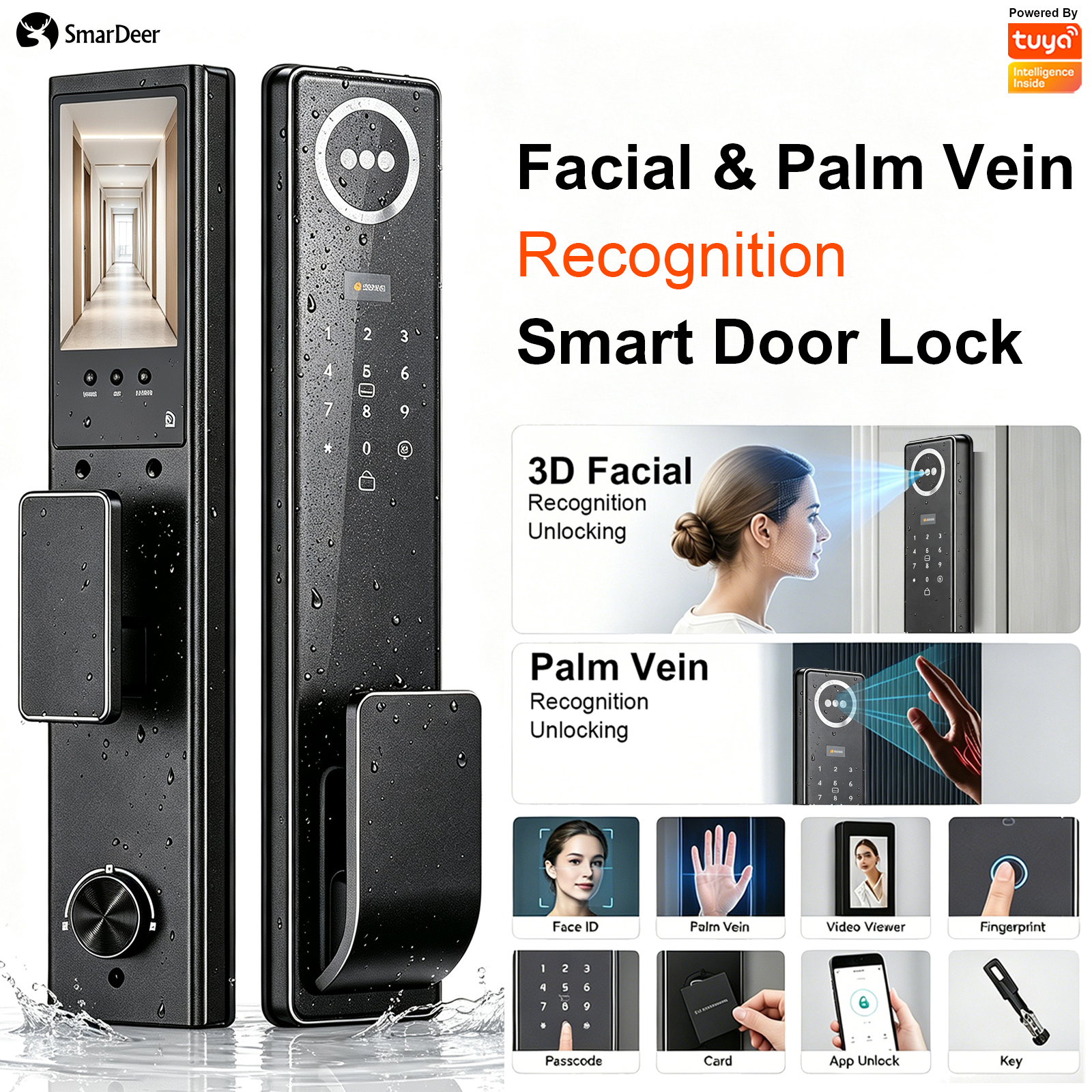 3D Face & Palm Vein Smart Door - مراجعة Smart Home Video Doorbell App وسعره