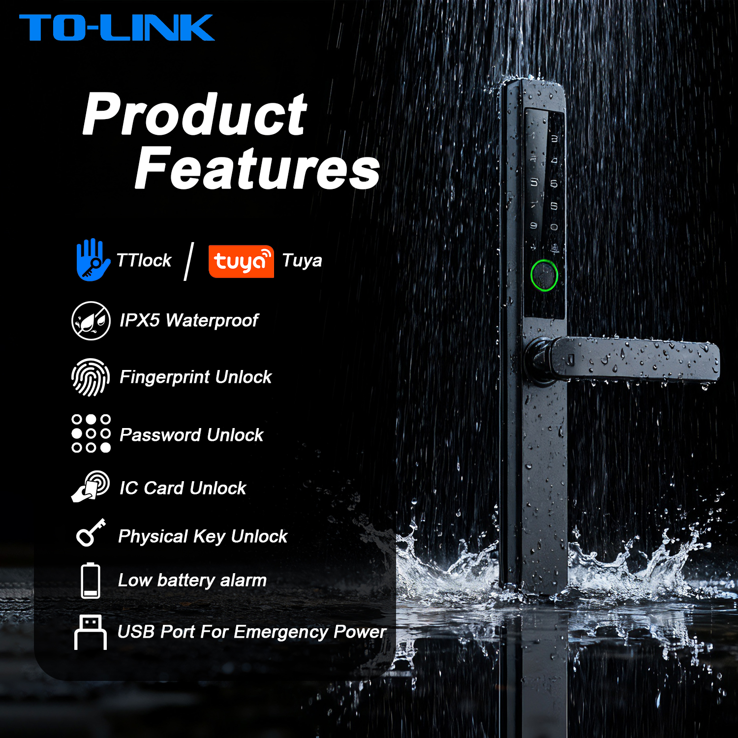Tolink Key Card Password Tuya  - مراجعة Smart Door Lock وسعره
