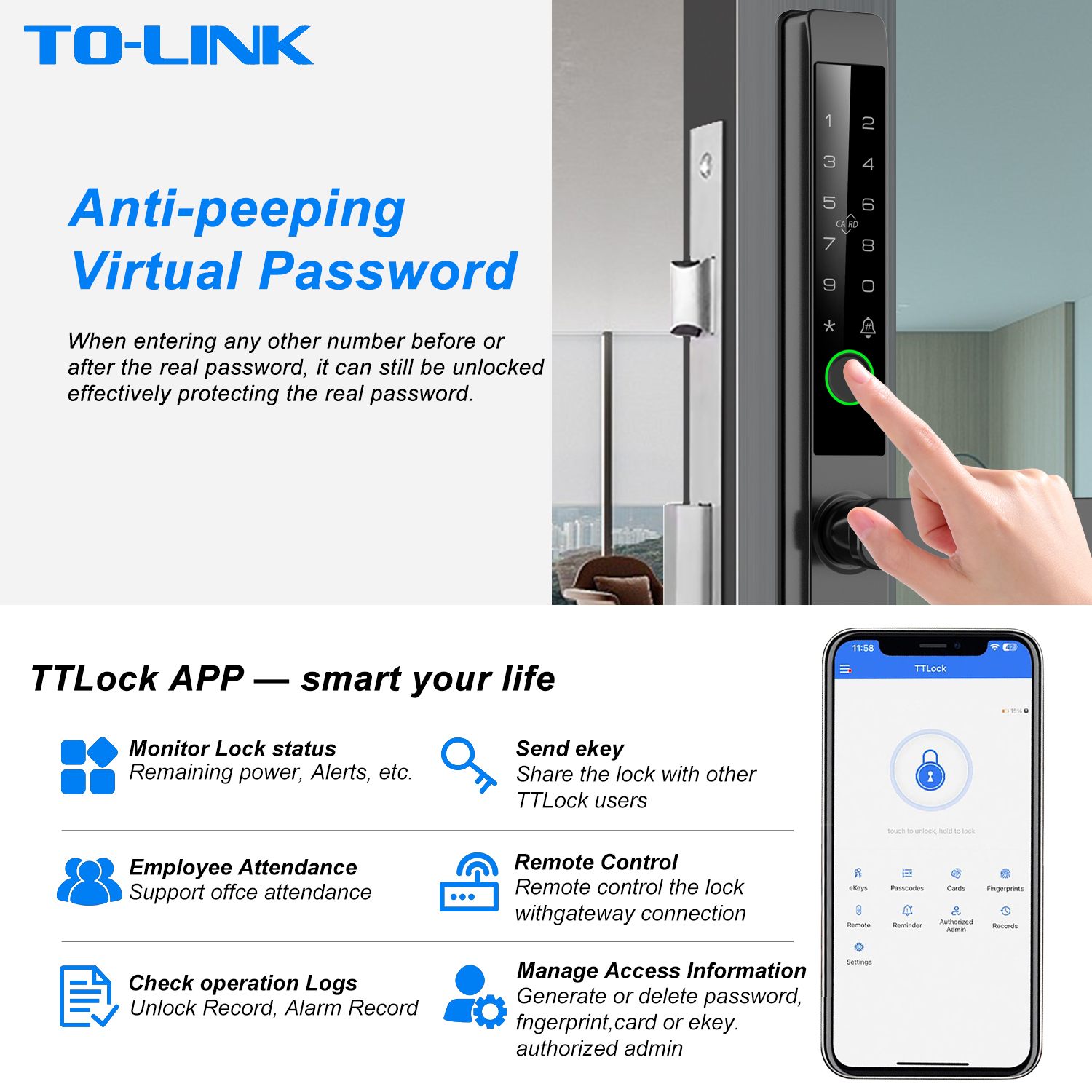 Tolink Key Card Password Tuya  - مراجعة Smart Door Lock وسعره