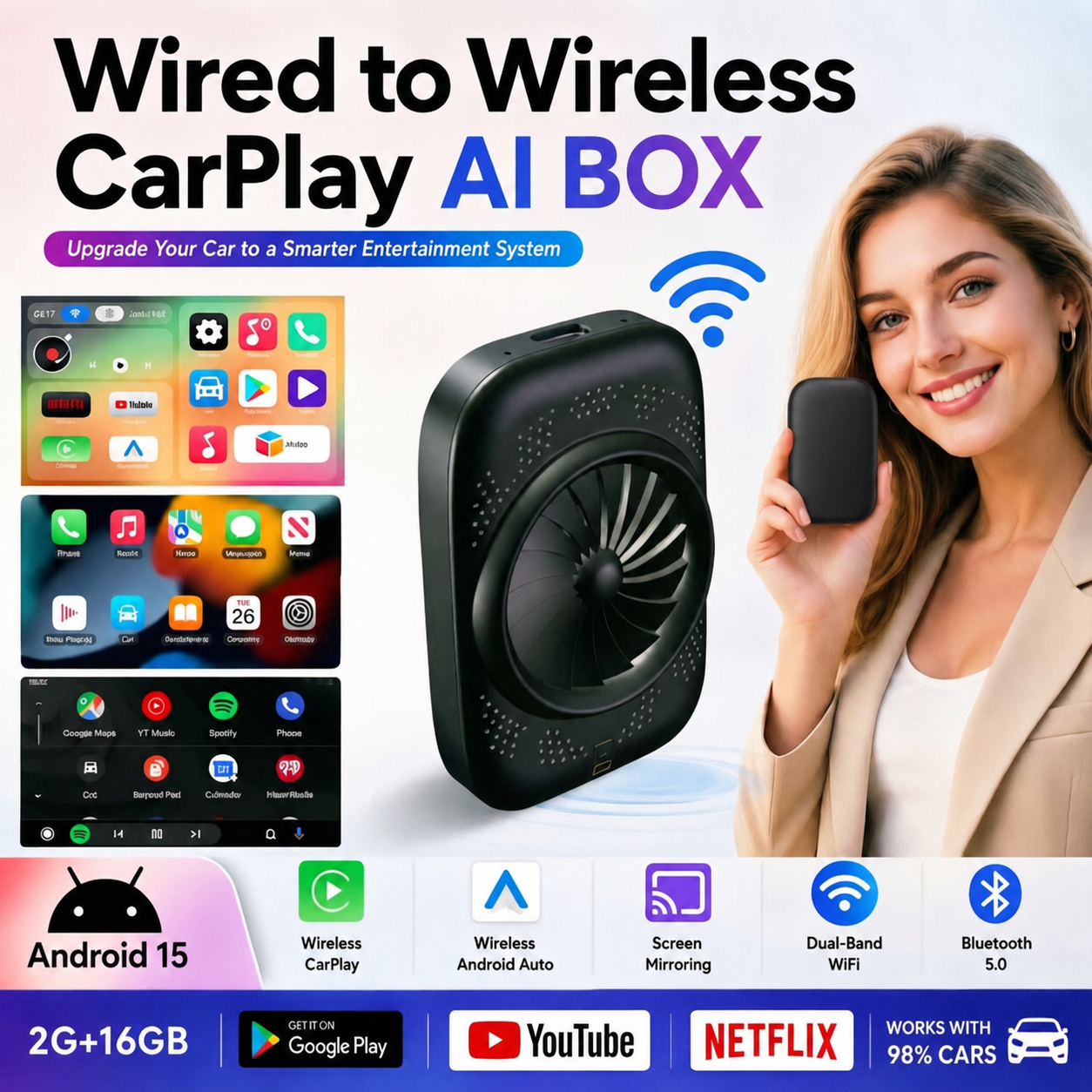 2026 Android 15 CarPlay Ai Box - مراجعة Smart Home Tv وسعره