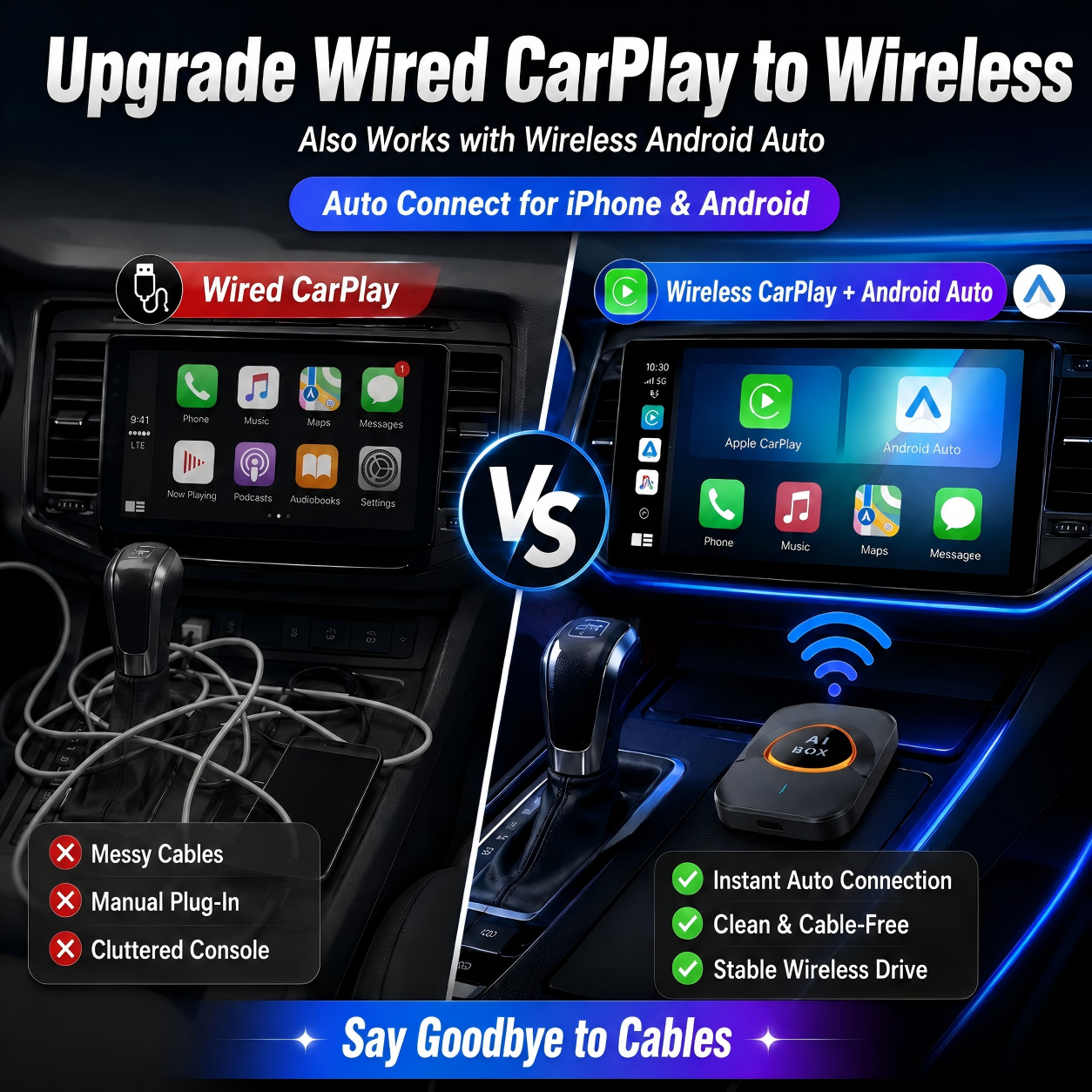 Carplay AI Box Android 15 Wire - مراجعة Smart Home Tv وسعره