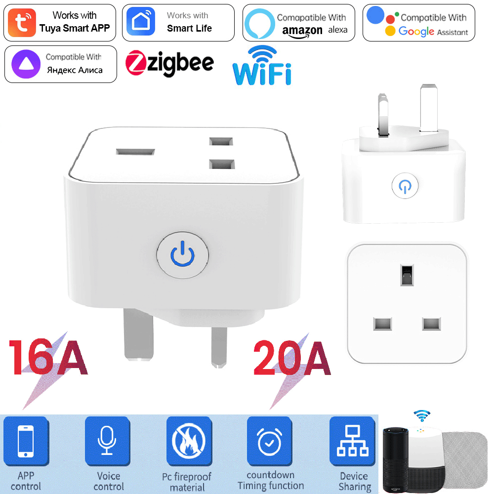 Tuya Smart Socket 16A/20A WiFi - مراجعة Smart Home Zigbee Gateway وسعره
