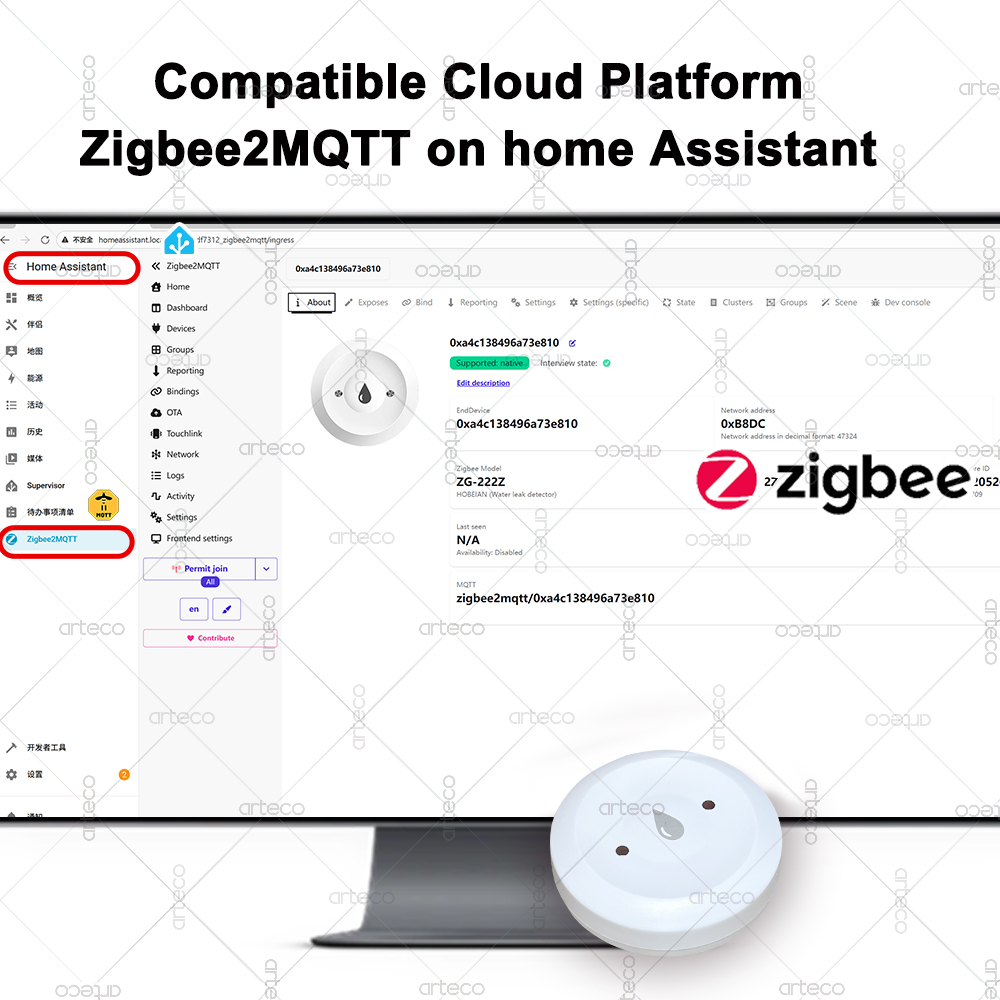 Tuya Smart Zigbee Water Sensor - مراجعة Smart Home Gateway وسعره