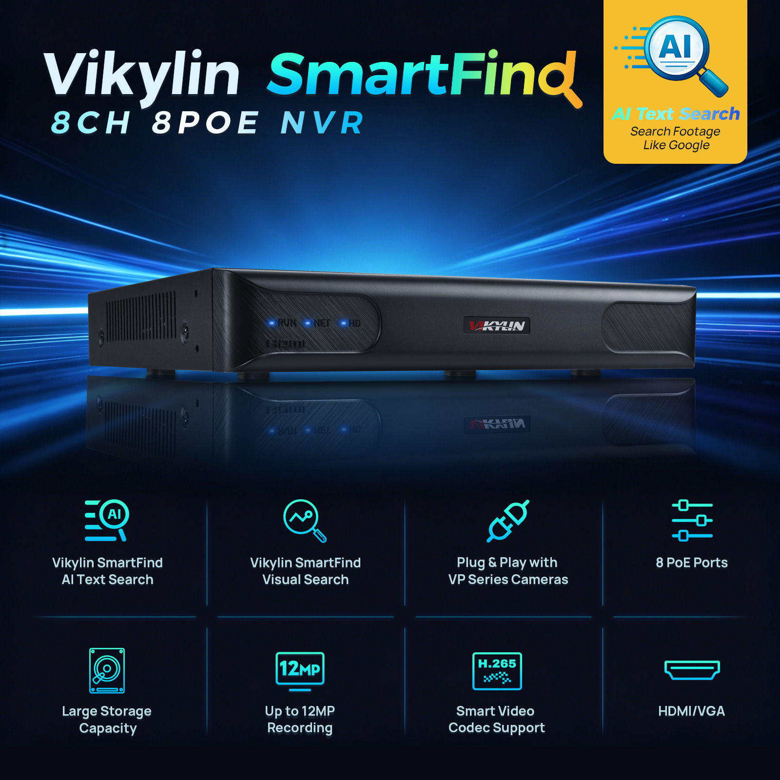 Vikylin 4K NVR UP to 12MP 8CH  - مراجعة Smart Home Full System وسعره