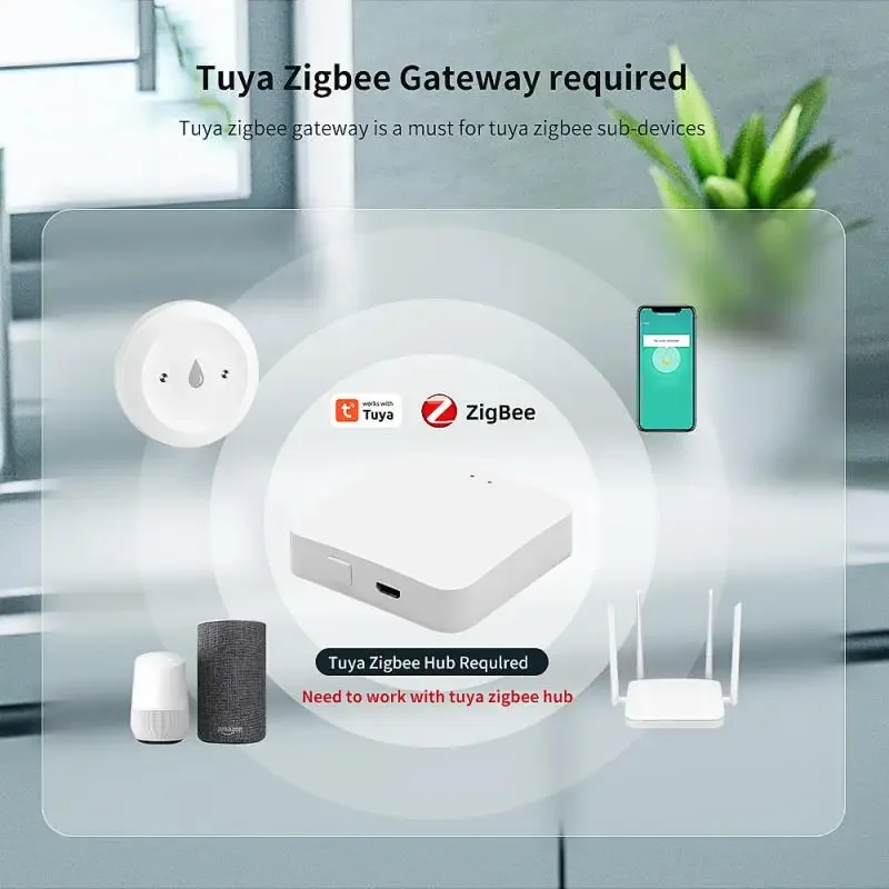 For Tuya Zigbee Smart Water Le - مراجعة Smart Home Water Level Sensor وسعره