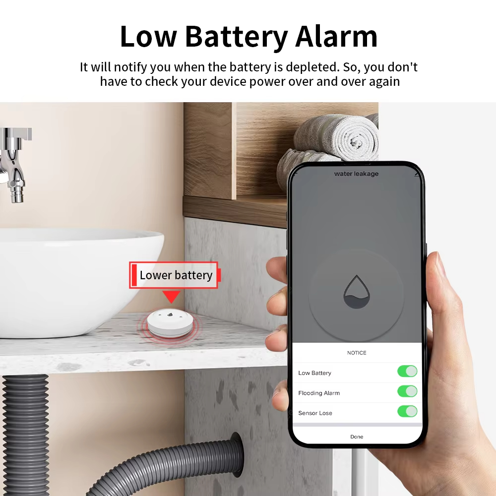 For Tuya Zigbee Smart Water Le - مراجعة Smart Home Water Level Sensor وسعره
