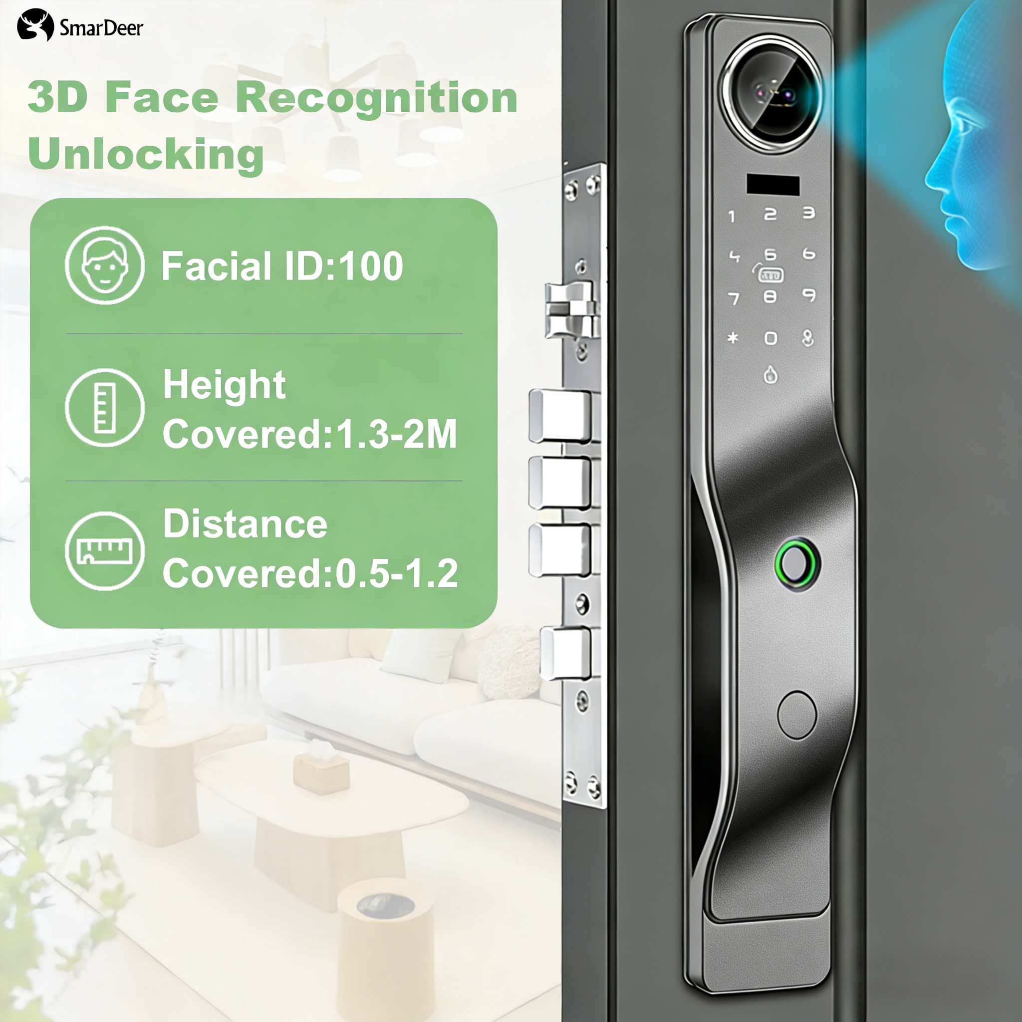 Tuya Smart Door Lock with 3D F - مراجعة Smart Home Video Doorbell App وسعره