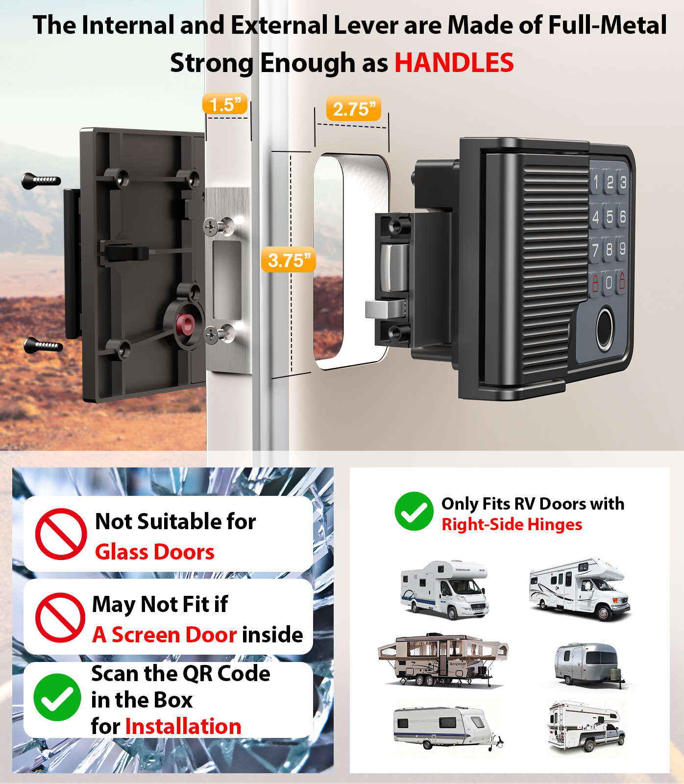 Smart RV Door Locks Keyless En - مراجعة Smart Door Lock وسعره