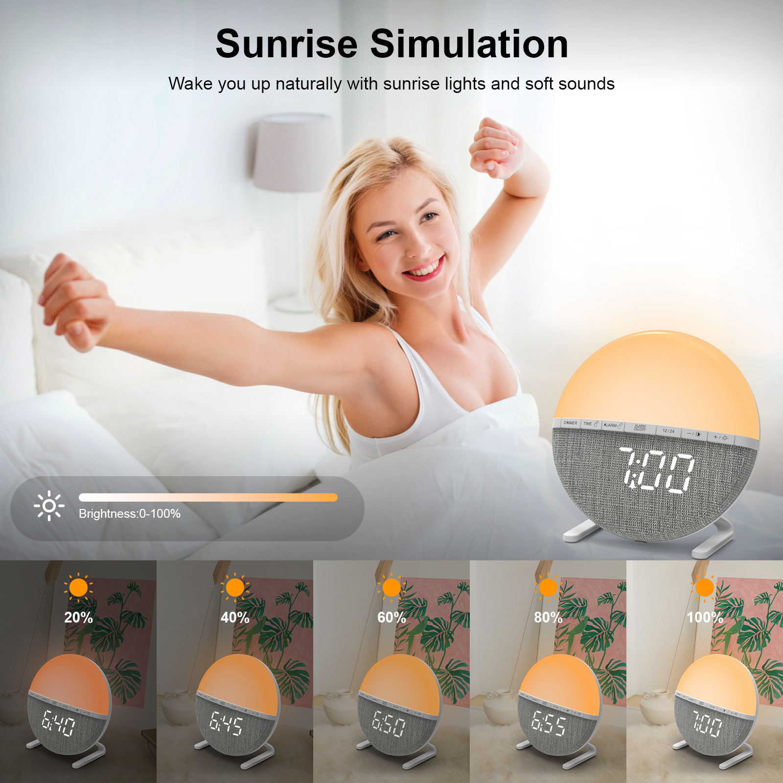 LED Wake Up Light Alarm Clock  - مراجعة Smart Home Simulation وسعره