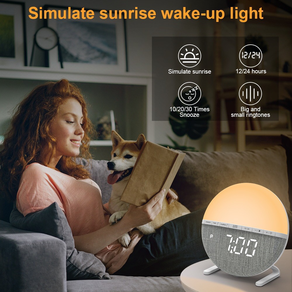 LED Wake Up Light Alarm Clock  - مراجعة Smart Home Simulation وسعره