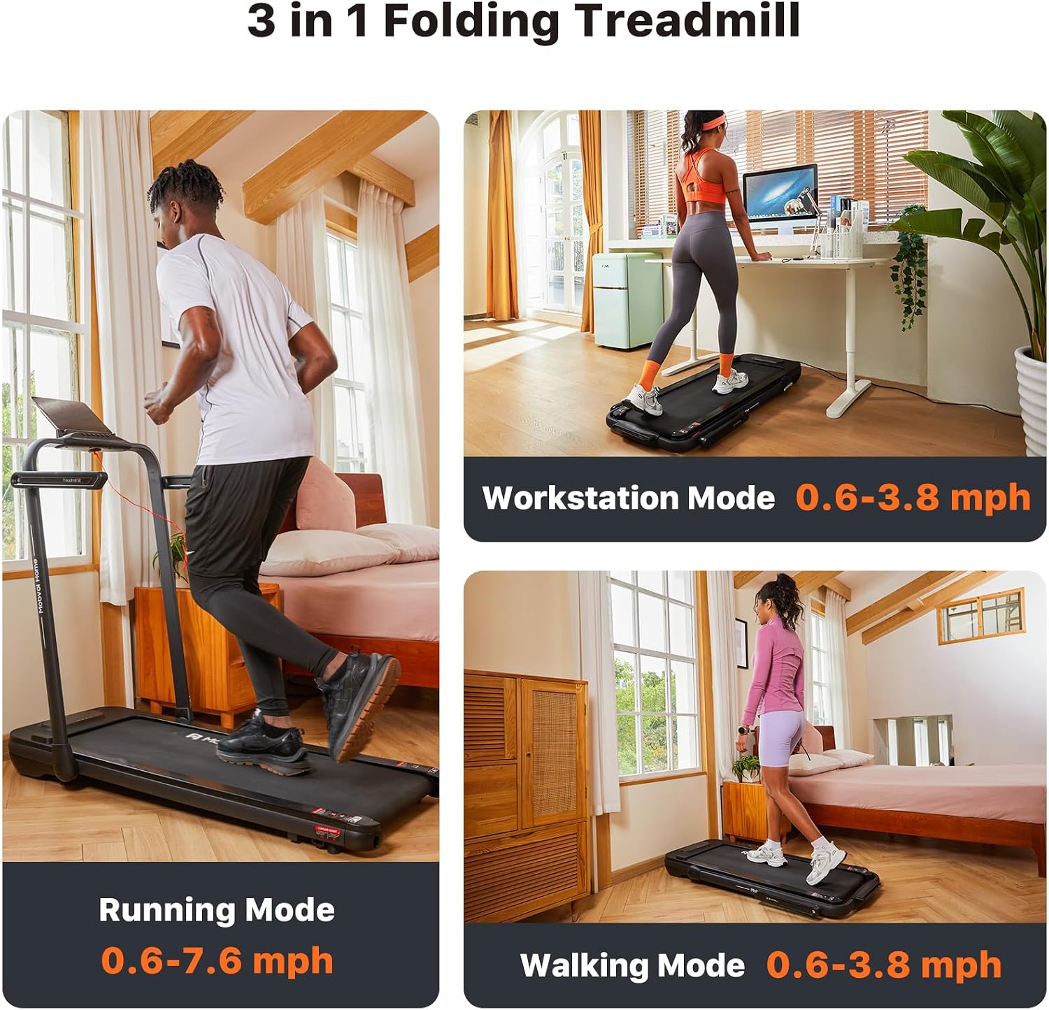 3-in-1 Under Desk Treadmill, W - مراجعة Smart Home Remote وسعره