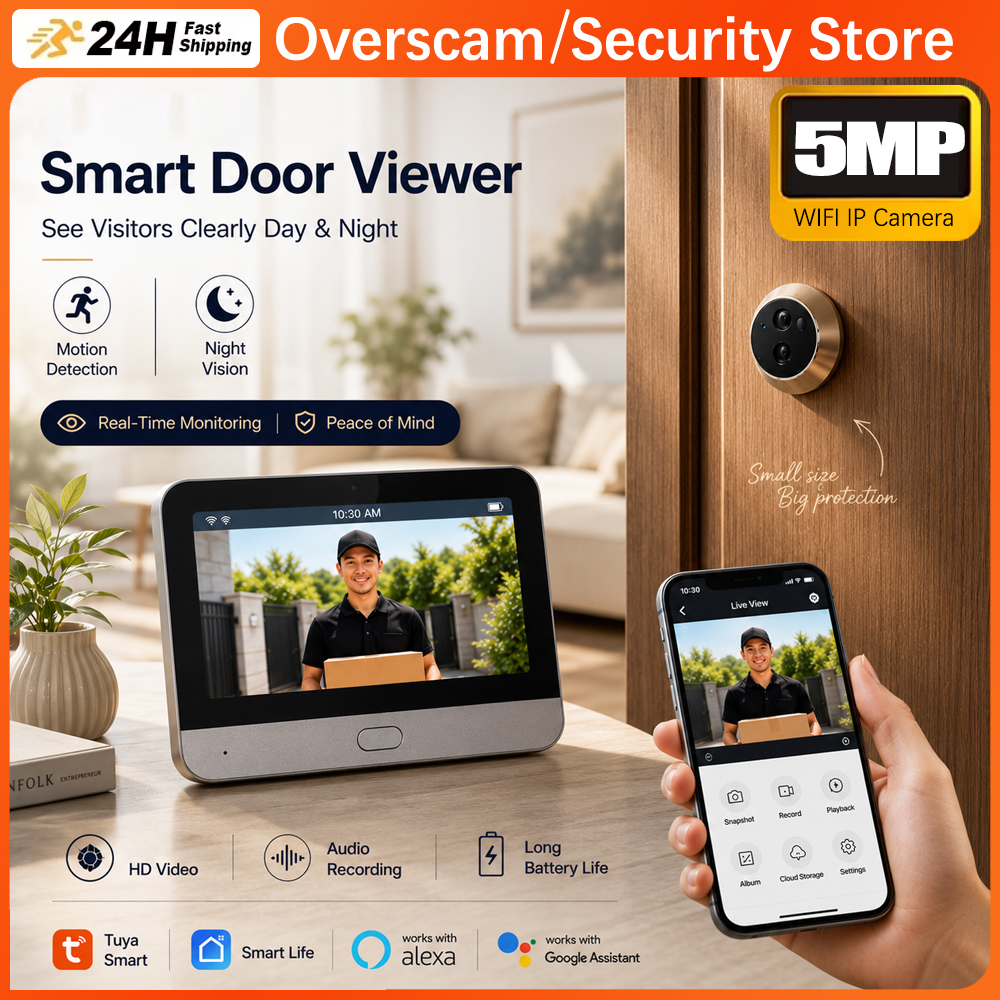 Smart 5MP Audio Record Peephol - مراجعة Smart Home Video Doorbell App وسعره