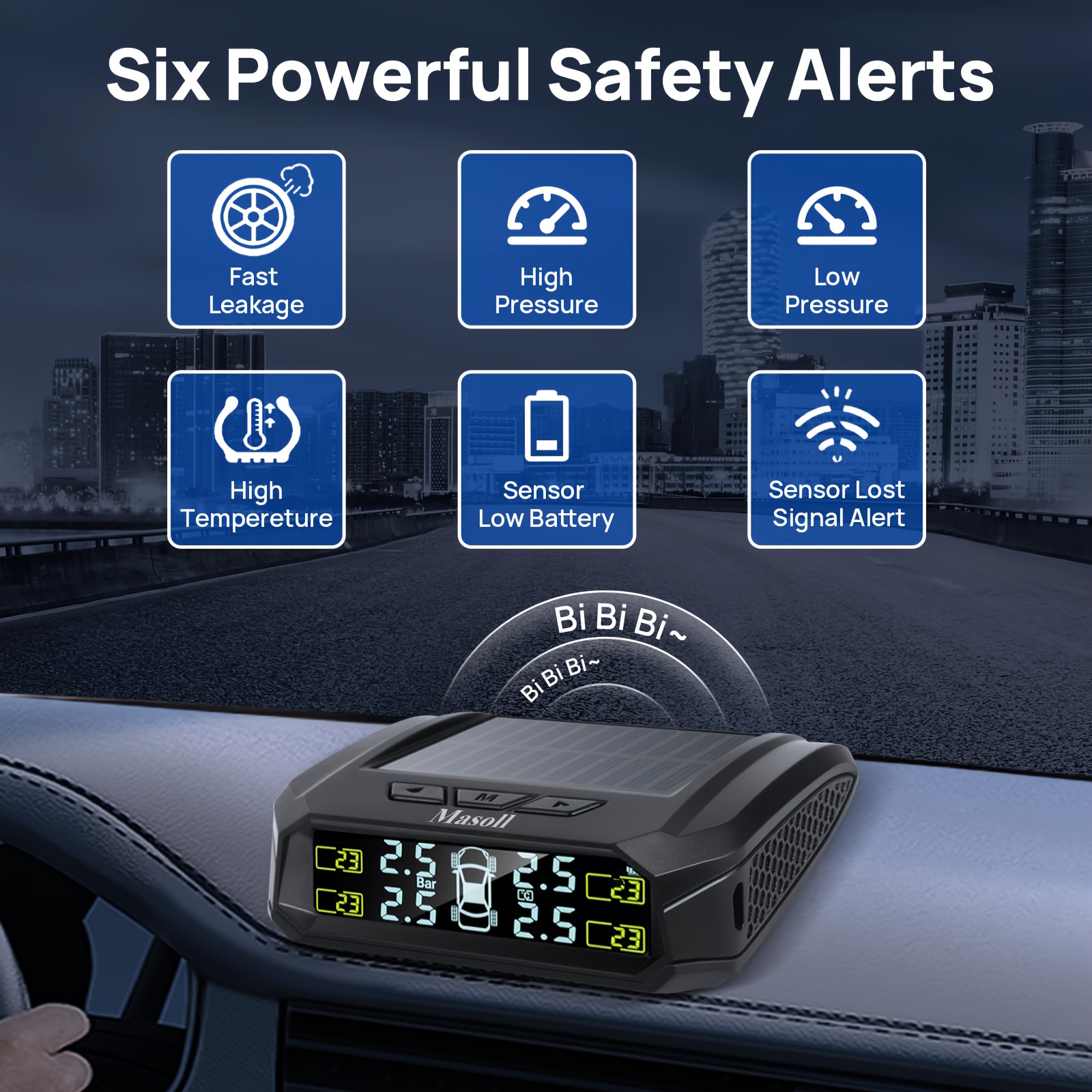YNF TPMS Car Tire Pressure Ala - مراجعة Temperature Sensor وسعره