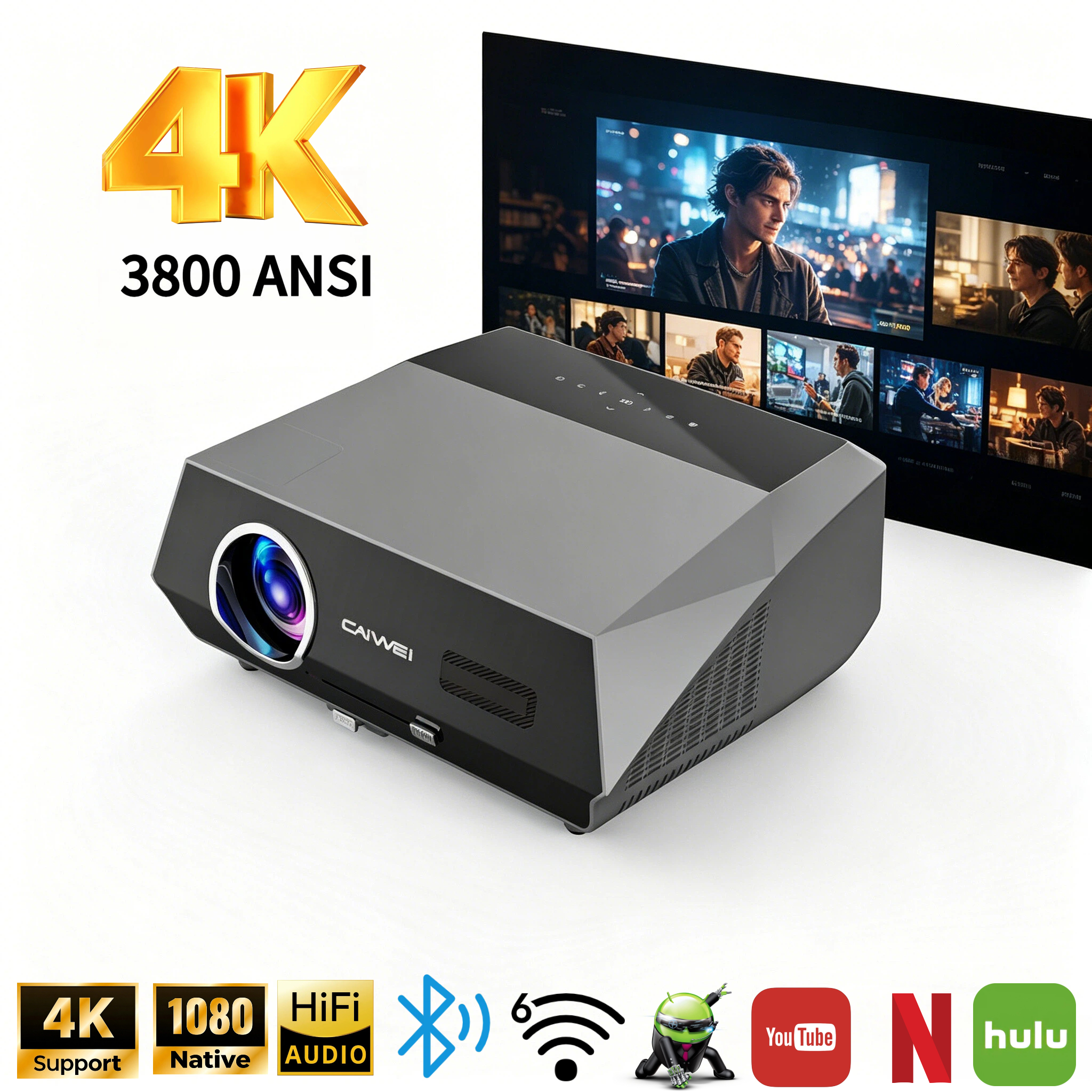 4K 3800 ANSI Projector Android - مراجعة Smart Home Devices Images وسعره