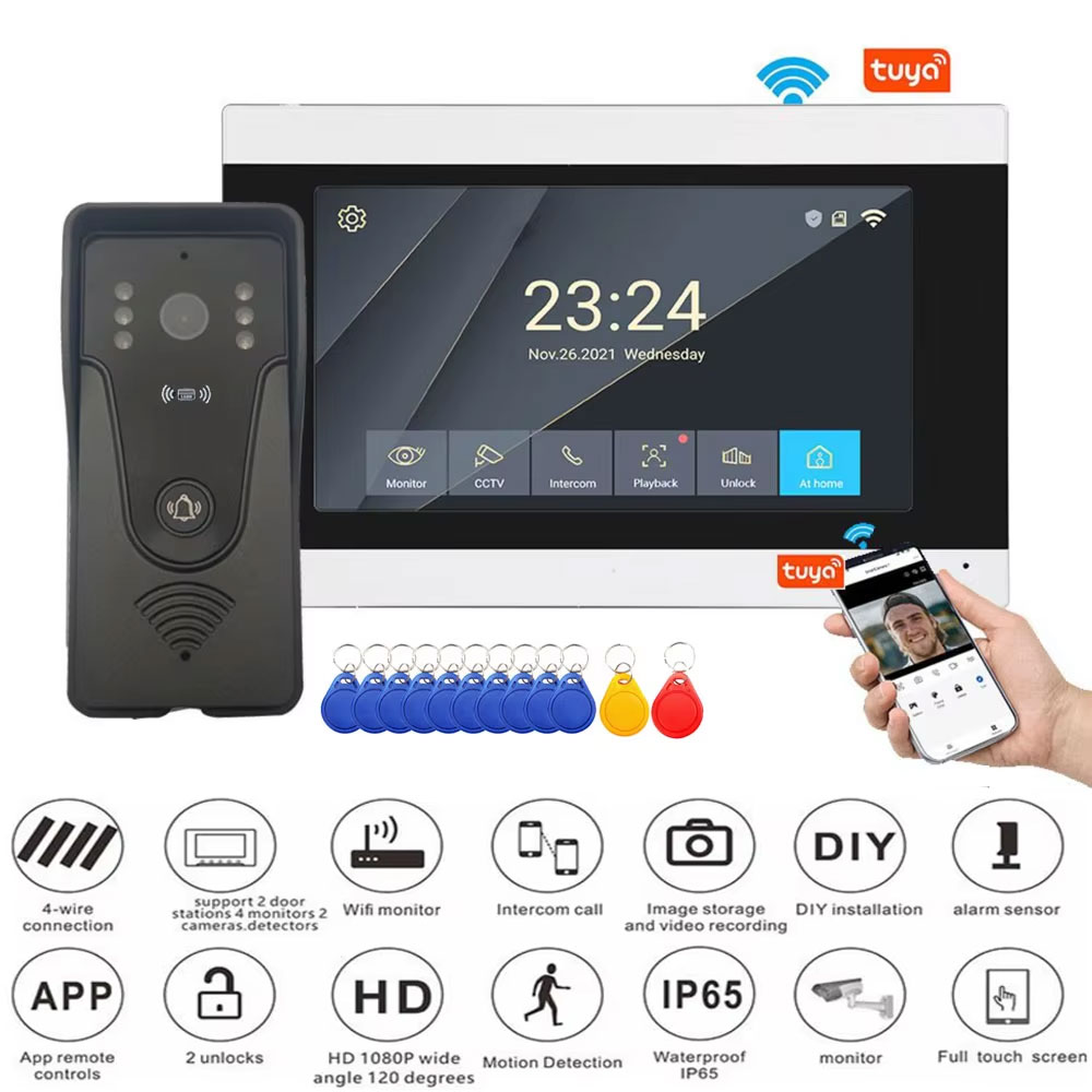 Tuya 1080P 7 Inch Color Touch  - مراجعة Smart Home Video Doorbell App وسعره