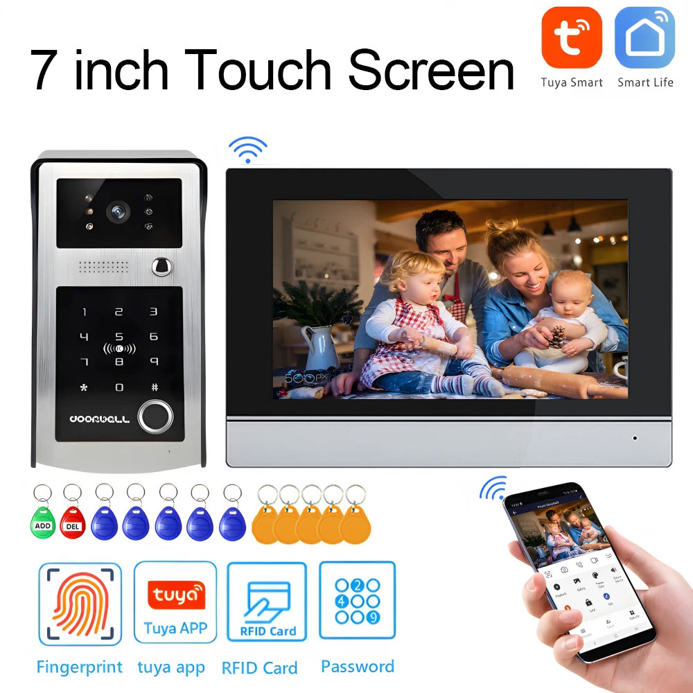 Wifi Tuya 7 Inch Touch Screen  - مراجعة Smart Home Video Doorbell App وسعره