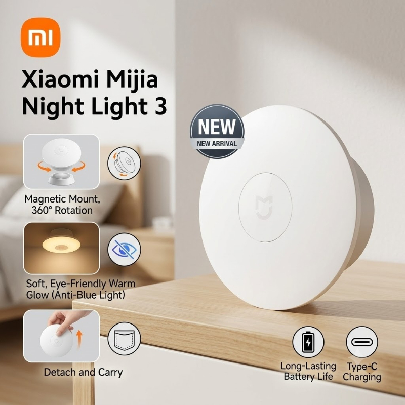 Xiaomi Night Light 3 Rechargea - مراجعة Smart Home Os وسعره