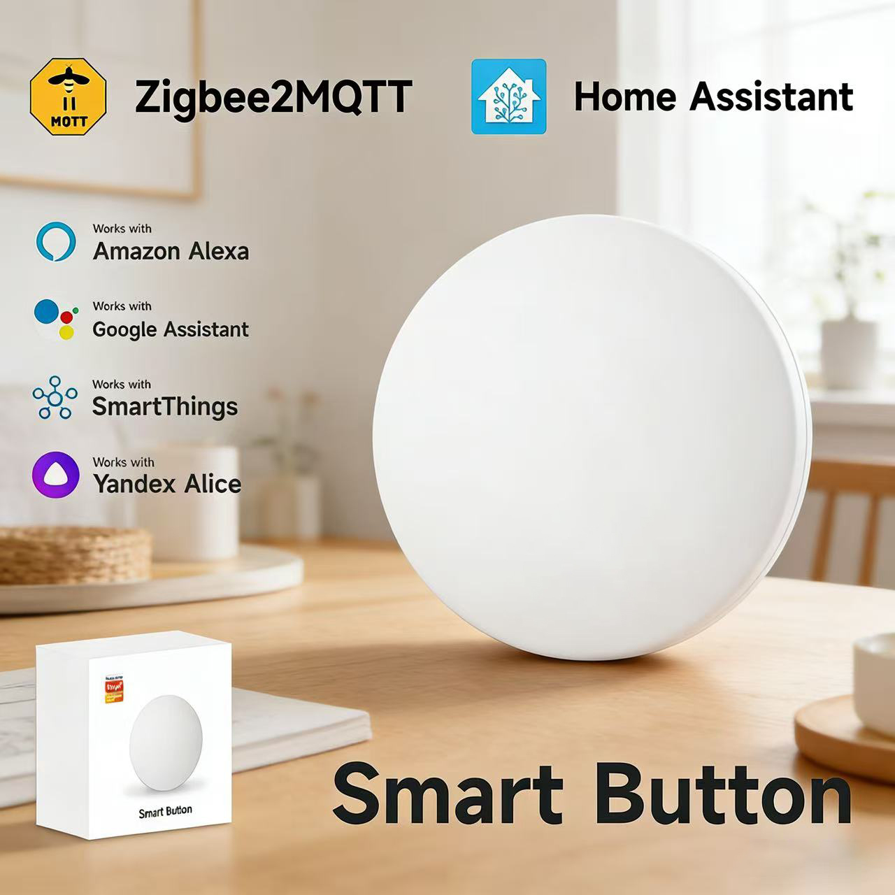 Zigbee3.0 2MQTT Smart Button S - مراجعة Smart Home Simple وسعره