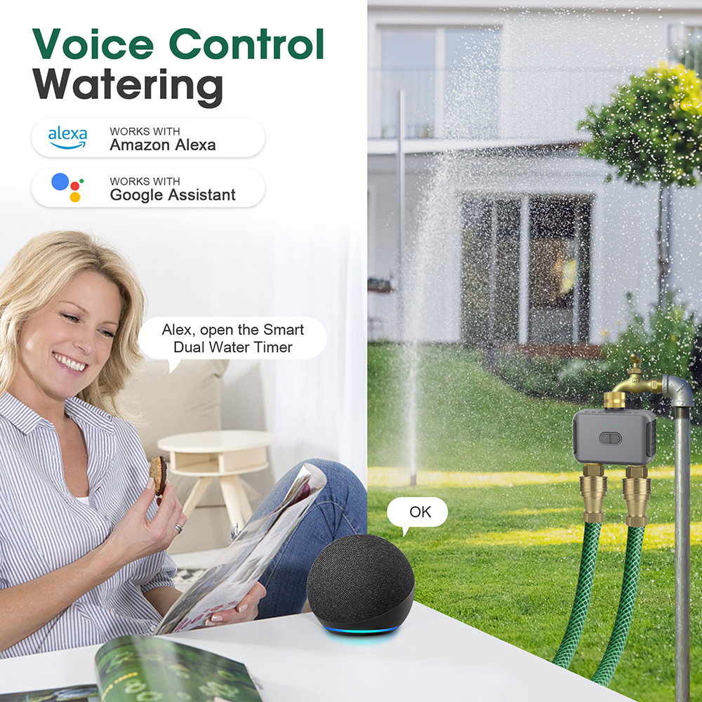 Tuya 2 Zone Watering Timer Gar - مراجعة Smart Home Alexa وسعره